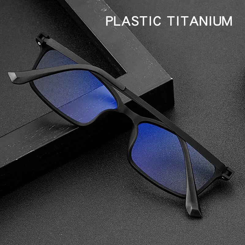 Yimaruili Unisex Full Rim Small Rectangle Square Tr 90 Titanium Eyeglasses 3085