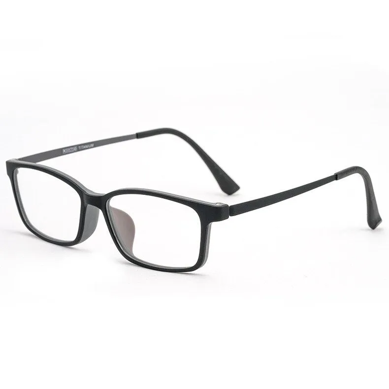Yimaruili Unisex Full Rim Small Rectangle Square Tr 90 Titanium Eyeglasses 3085