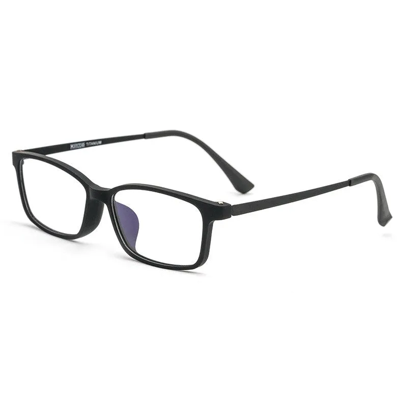 Yimaruili Unisex Full Rim Small Rectangle Square Tr 90 Titanium Eyeglasses 3085