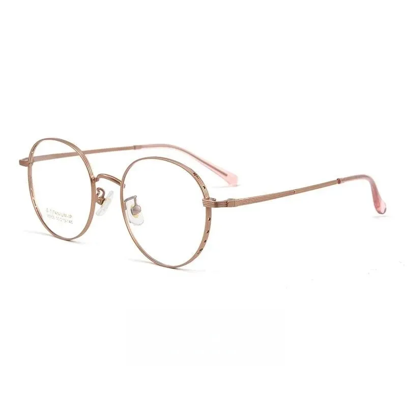 Yimaruili Unisex Full Rim Small Round Titanium Eyeglasses 95955bt