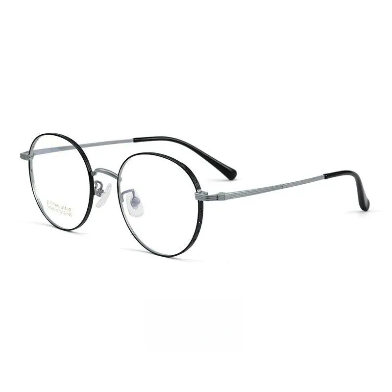Yimaruili Unisex Full Rim Small Round Titanium Eyeglasses 95955bt