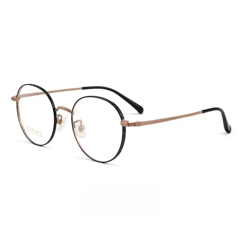 Yimaruili Unisex Full Rim Small Round Titanium Eyeglasses 95955bt