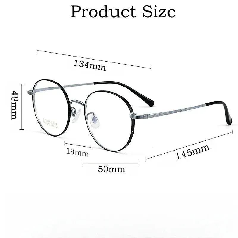 Yimaruili Unisex Full Rim Small Round Titanium Eyeglasses 95955bt