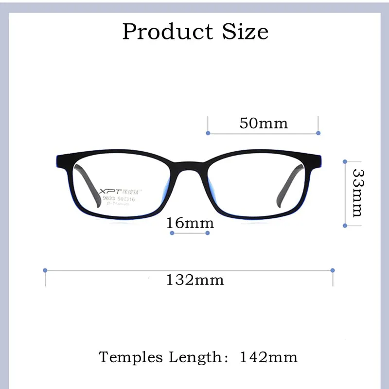 Yimaruili Unisex Full Rim Small Square Tr 90 Titanium Eyeglasses 9833XP