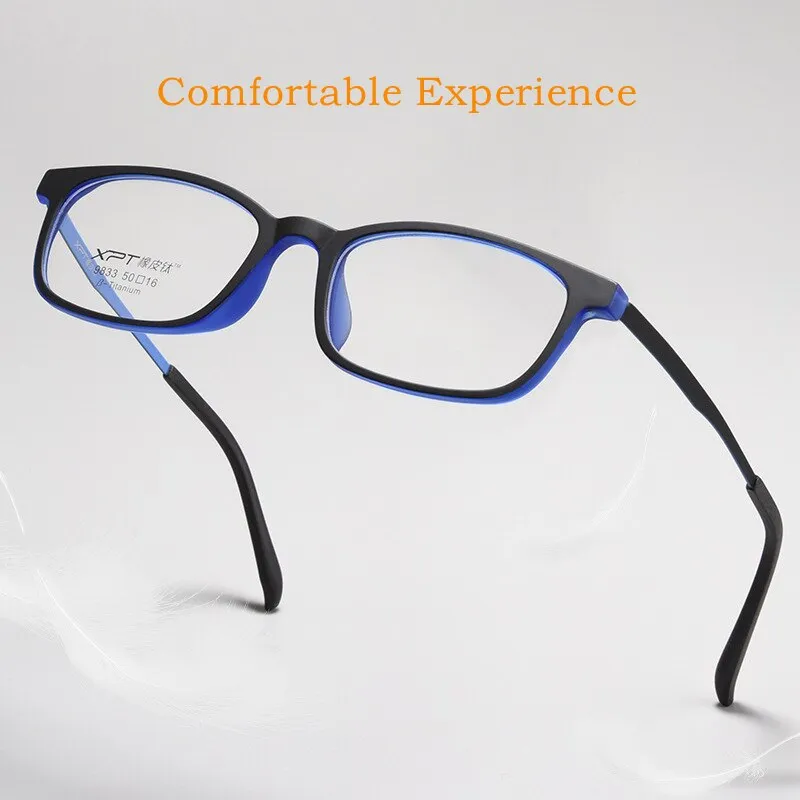 Yimaruili Unisex Full Rim Small Square Tr 90 Titanium Eyeglasses 9833XP