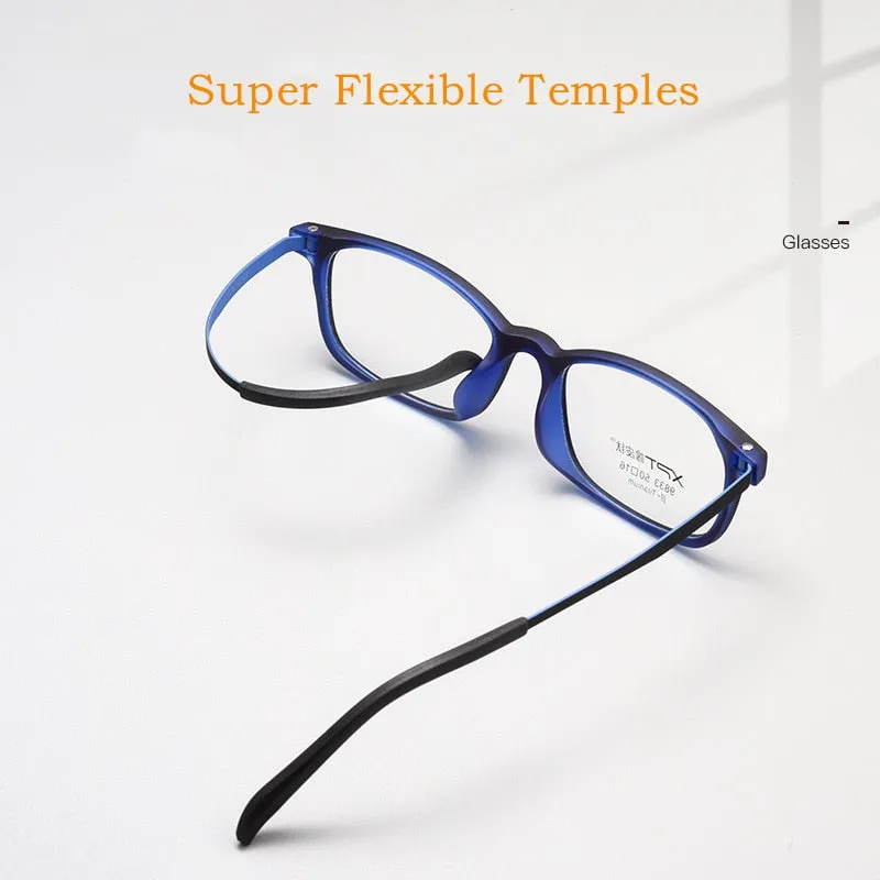 Yimaruili Unisex Full Rim Small Square Tr 90 Titanium Eyeglasses 9833XP