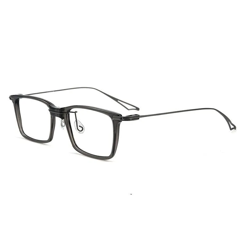 Yimaruili Unisex Full Rim Square Acetate Titanium Eyeglasses 1128
