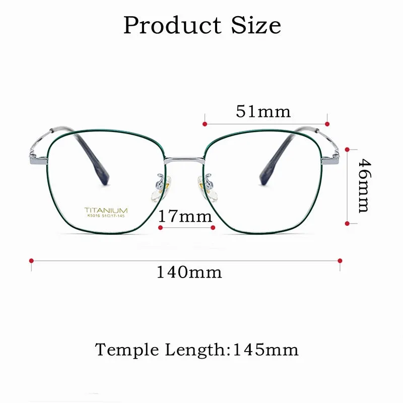 Yimaruili Unisex Full Rim Square Titanium Frame Eyeglasses 02K5016