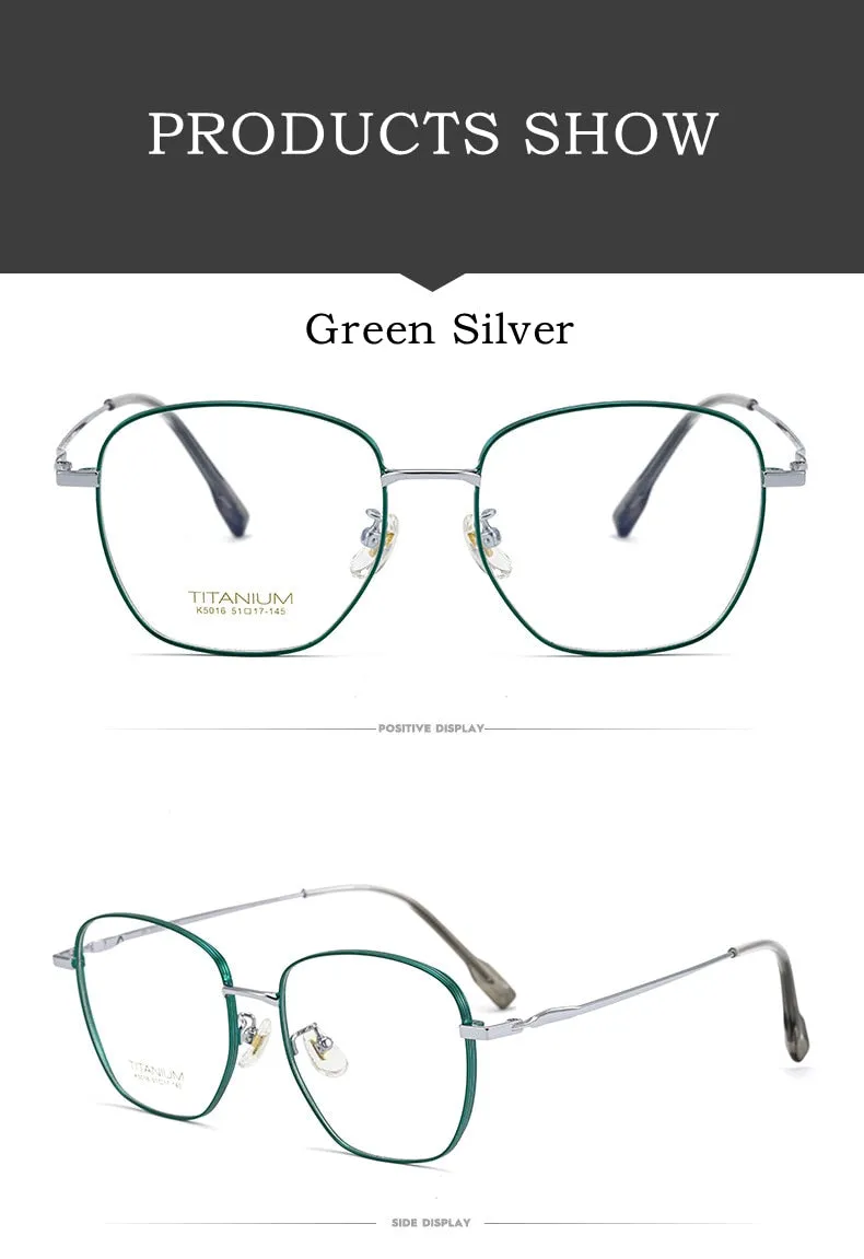 Yimaruili Unisex Full Rim Square Titanium Frame Eyeglasses 02K5016