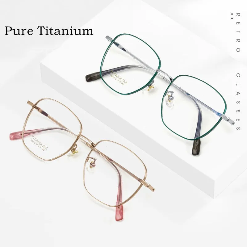 Yimaruili Unisex Full Rim Square Titanium Frame Eyeglasses 02K5016
