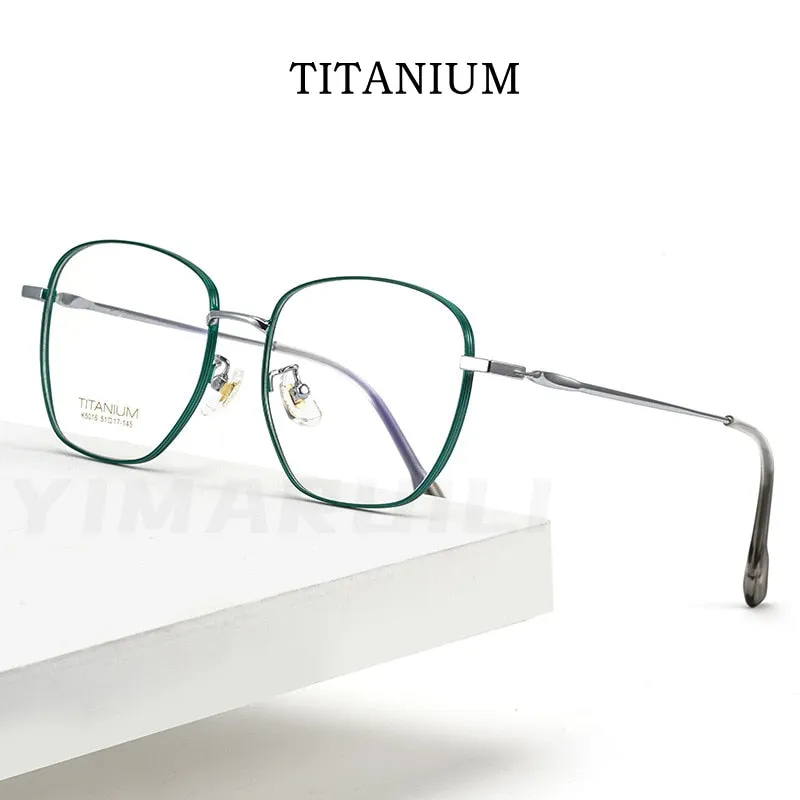 Yimaruili Unisex Full Rim Square Titanium Frame Eyeglasses 02K5016