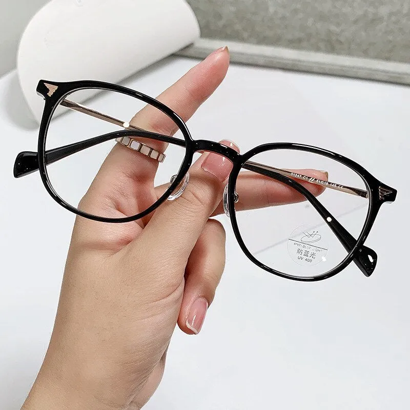 Yimaruili Unisex Full Rim Square Tr 90 Alloy Eyeglasses 01247