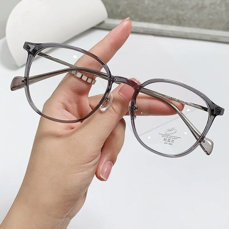 Yimaruili Unisex Full Rim Square Tr 90 Alloy Eyeglasses 01247