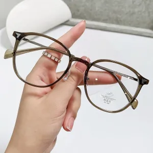 Yimaruili Unisex Full Rim Square Tr 90 Alloy Eyeglasses 01247
