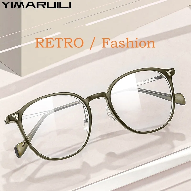 Yimaruili Unisex Full Rim Square Tr 90 Alloy Eyeglasses 01247