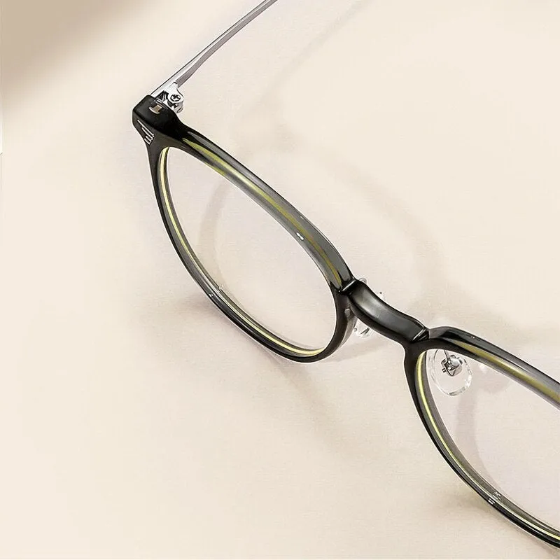 Yimaruili Unisex Full Rim Square Tr 90 Alloy Eyeglasses 01247