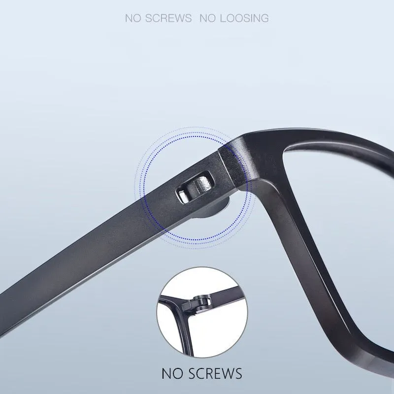 Yimaruili Unisex Full Rim Square Tr 90 Eyeglasses X1x2