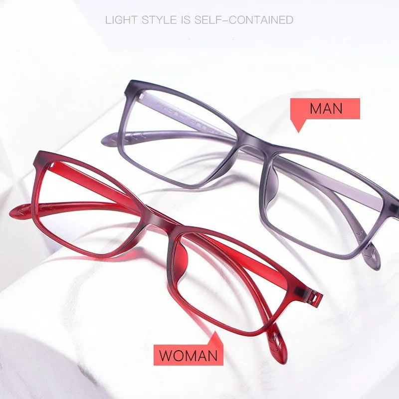 Yimaruili Unisex Full Rim Square Tr 90 Eyeglasses X1x2