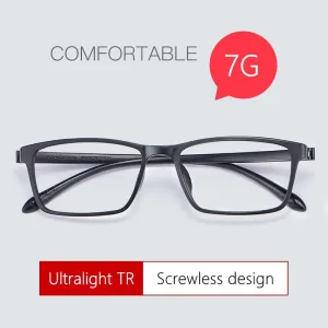 Yimaruili Unisex Full Rim Square Tr 90 Eyeglasses X1x2