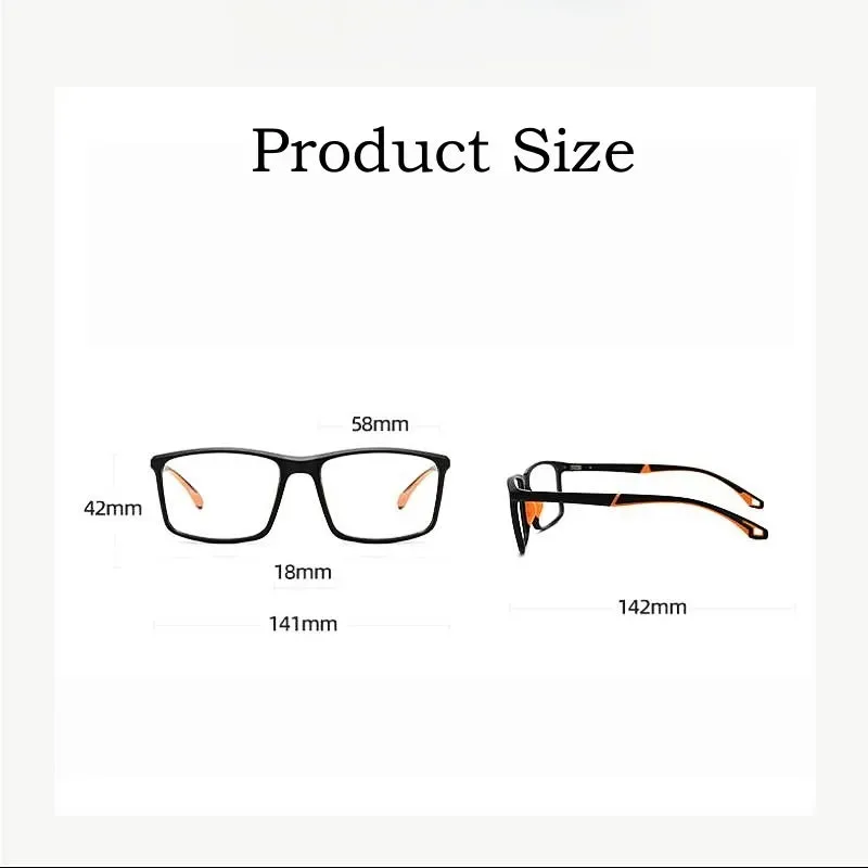 Yimaruili Unisex Full Rim Square Tr 90 Sport Eyeglasses Y1226d