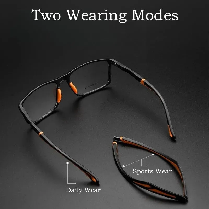 Yimaruili Unisex Full Rim Square Tr 90 Sport Eyeglasses Y1226d