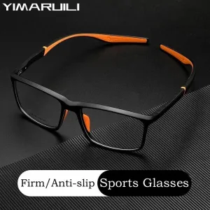 Yimaruili Unisex Full Rim Square Tr 90 Sport Eyeglasses Y1226d