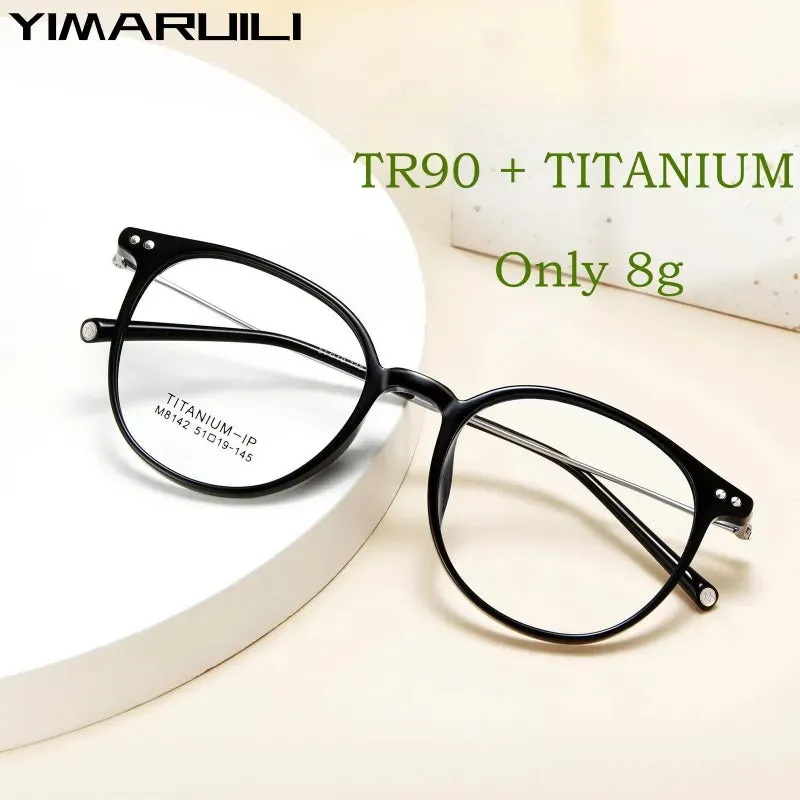 Yimaruili Unisex Full Rim Square Tr 90Titanium Eyeglasses M8142