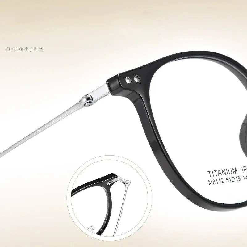 Yimaruili Unisex Full Rim Square Tr 90Titanium Eyeglasses M8142