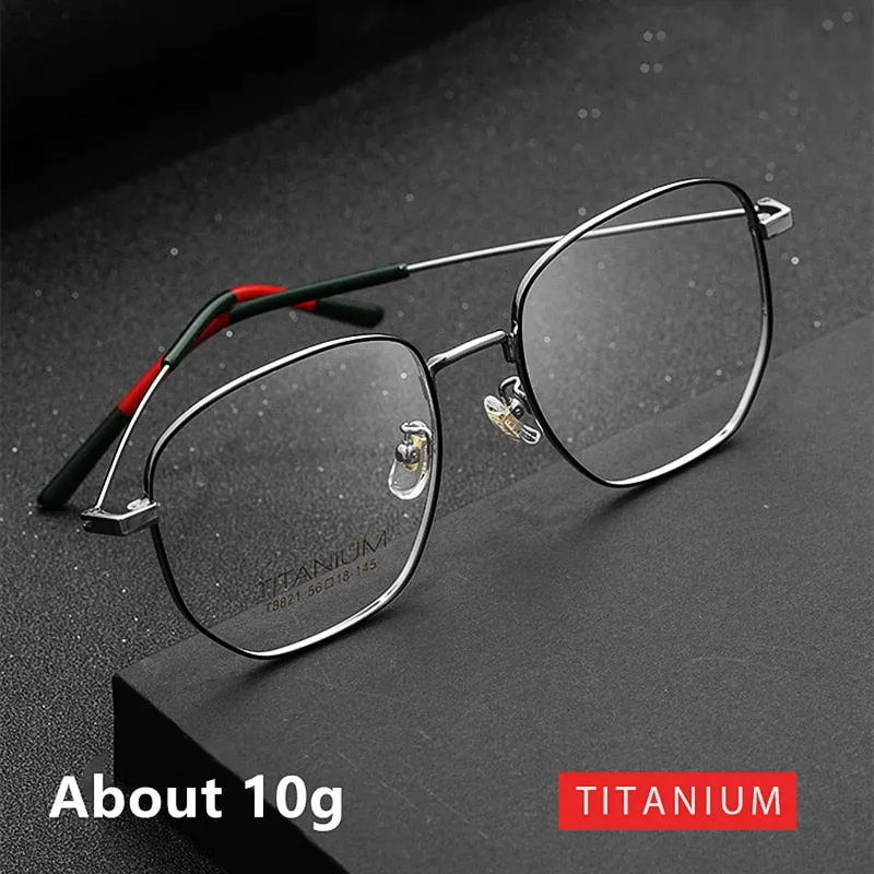 Yimaruili Unisex Full Rim Titanium Polygon Frame Eyeglasses T8821