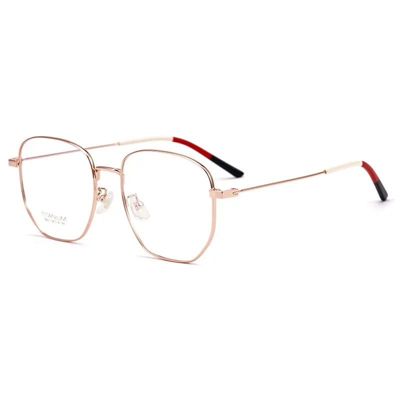 Yimaruili Unisex Full Rim Titanium Polygon Frame Eyeglasses T8821