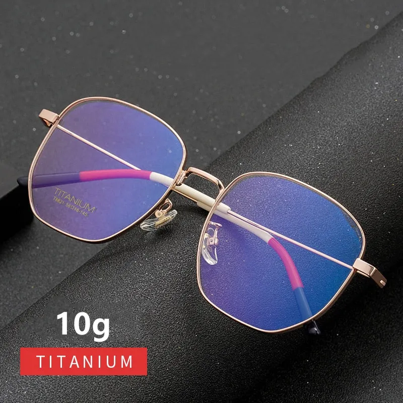 Yimaruili Unisex Full Rim Titanium Polygon Frame Eyeglasses T8821