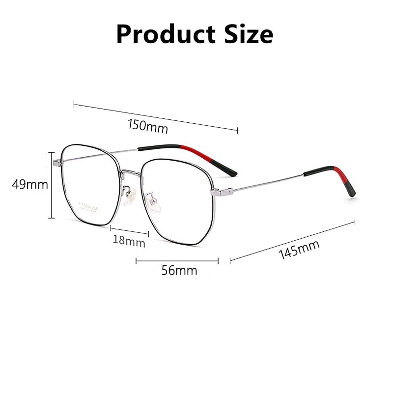 Yimaruili Unisex Full Rim Titanium Polygon Frame Eyeglasses T8821