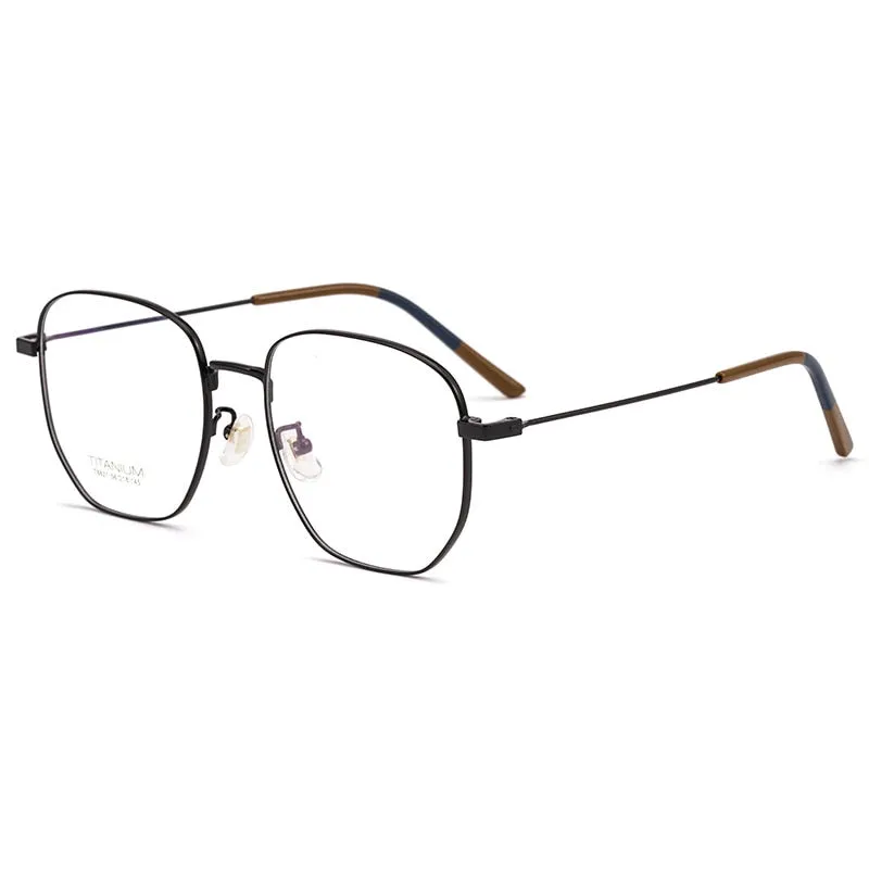 Yimaruili Unisex Full Rim Titanium Polygon Frame Eyeglasses T8821