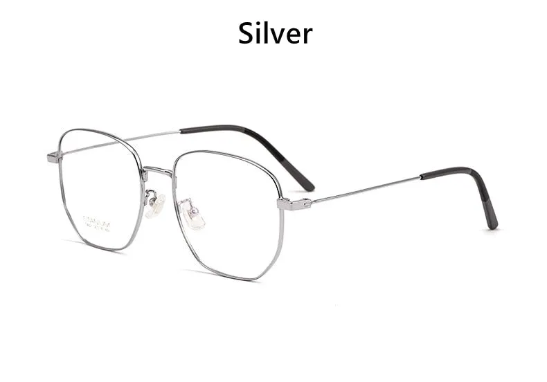 Yimaruili Unisex Full Rim Titanium Polygon Frame Eyeglasses T8821