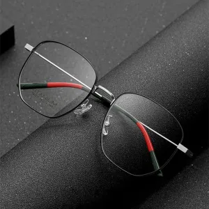 Yimaruili Unisex Full Rim Titanium Polygon Frame Eyeglasses T8821