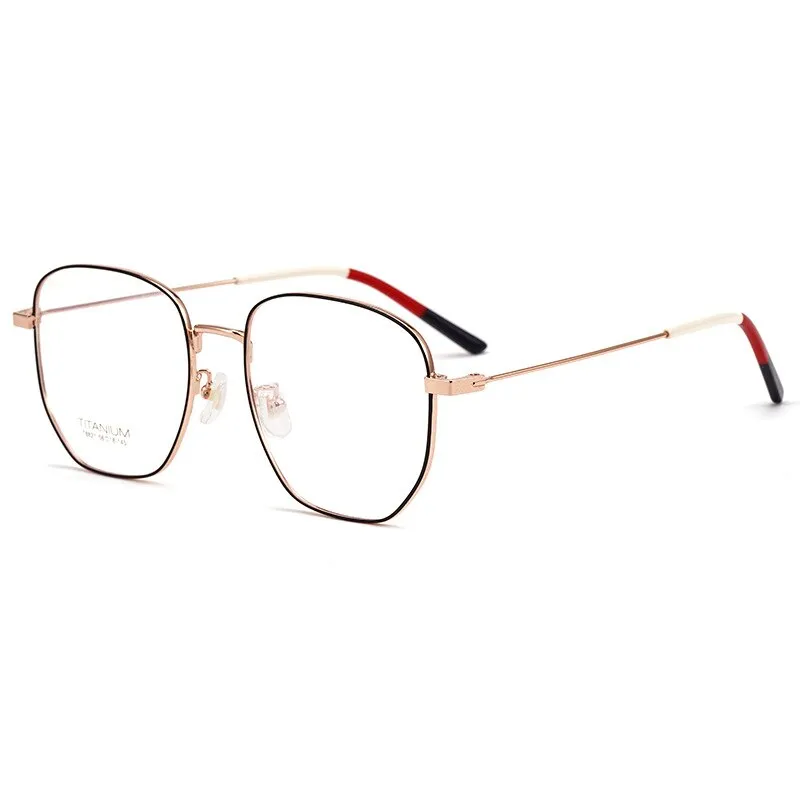 Yimaruili Unisex Full Rim Titanium Polygon Frame Eyeglasses T8821