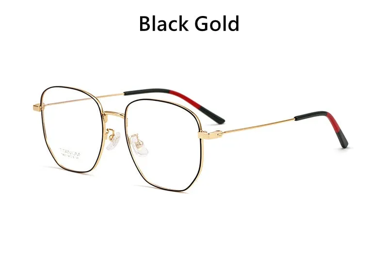 Yimaruili Unisex Full Rim Titanium Polygon Frame Eyeglasses T8821