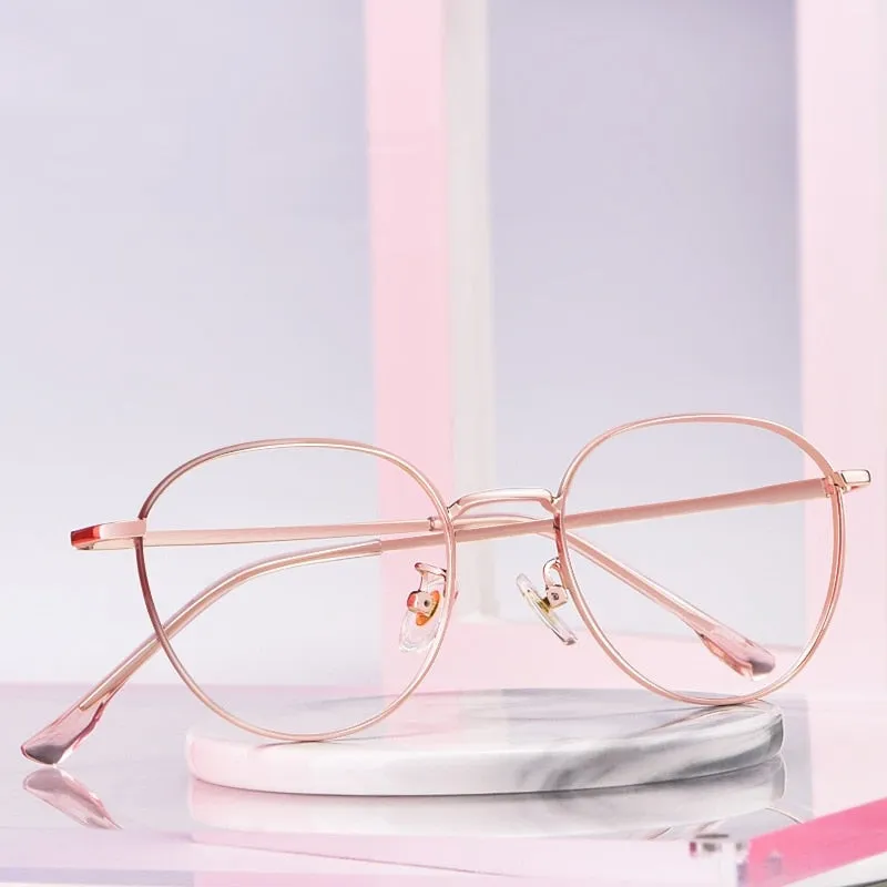 Yimaruili Unisex Full Rim β Titanium Round Frame Eyeglasses 80047