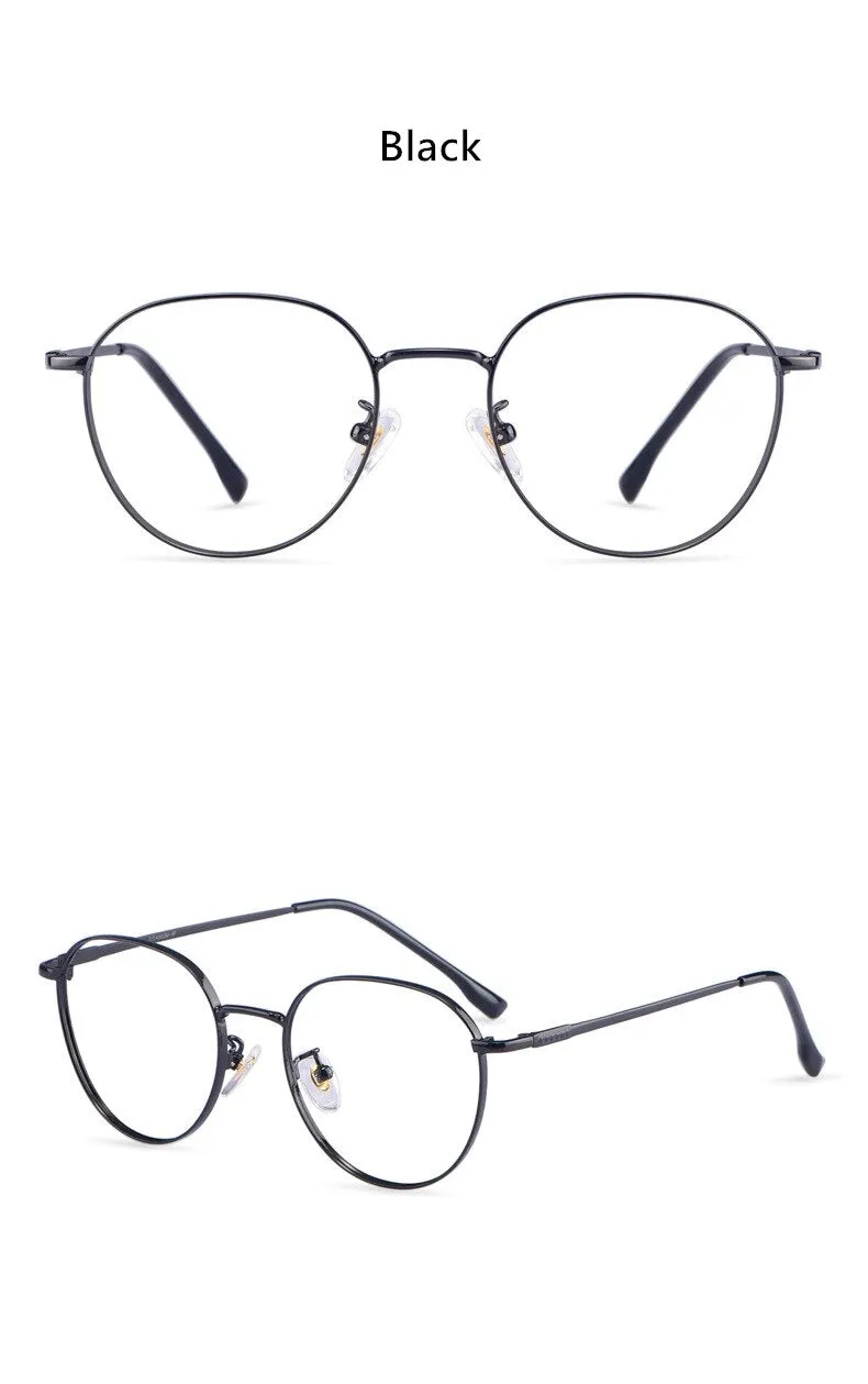Yimaruili Unisex Full Rim β Titanium Round Frame Eyeglasses 80047