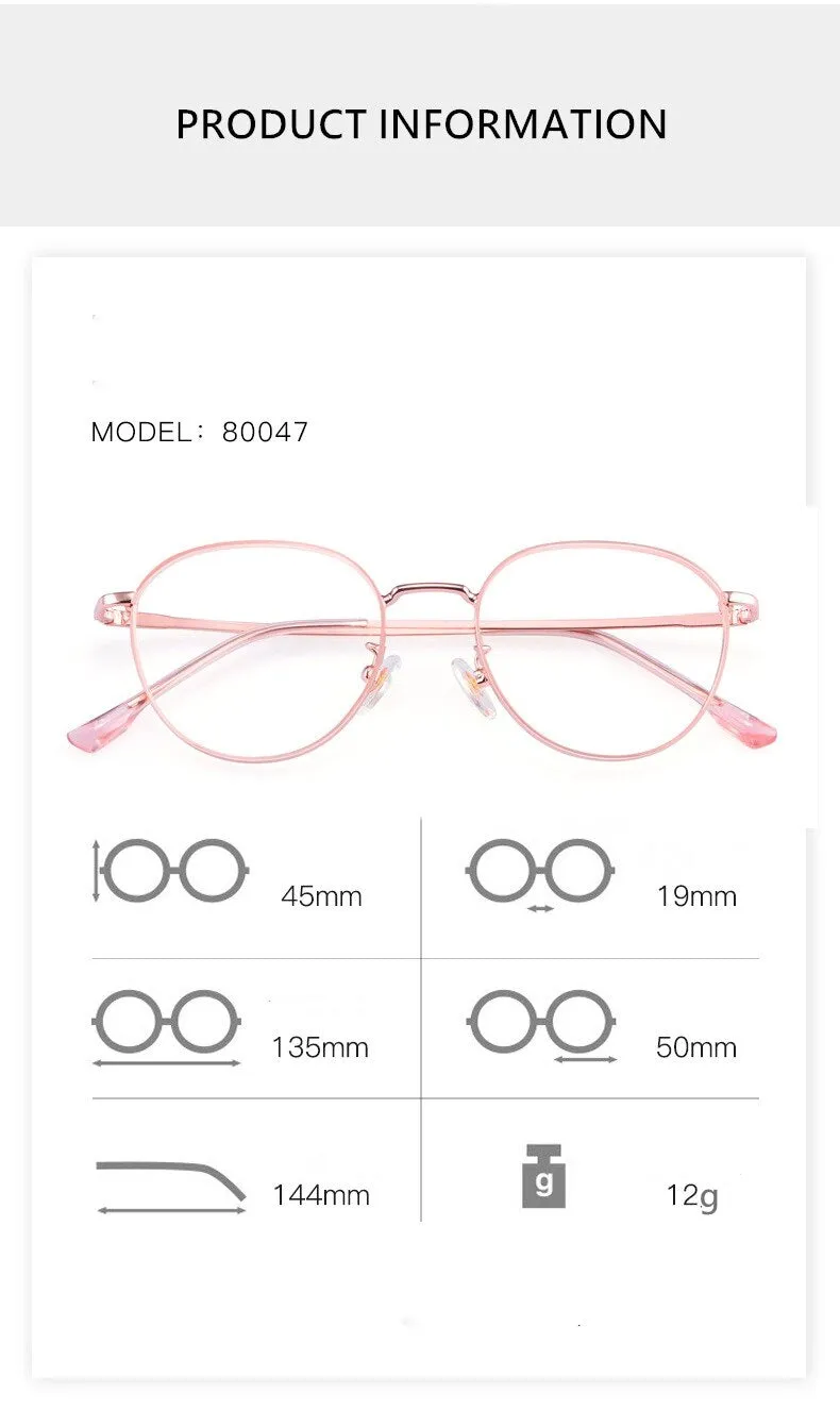 Yimaruili Unisex Full Rim β Titanium Round Frame Eyeglasses 80047
