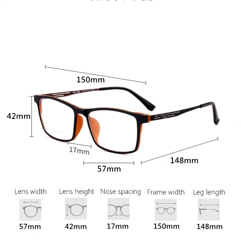 Yimaruili Unisex Full Rim TR 90 Resin β Titanium Frame Eyeglasses Y8883