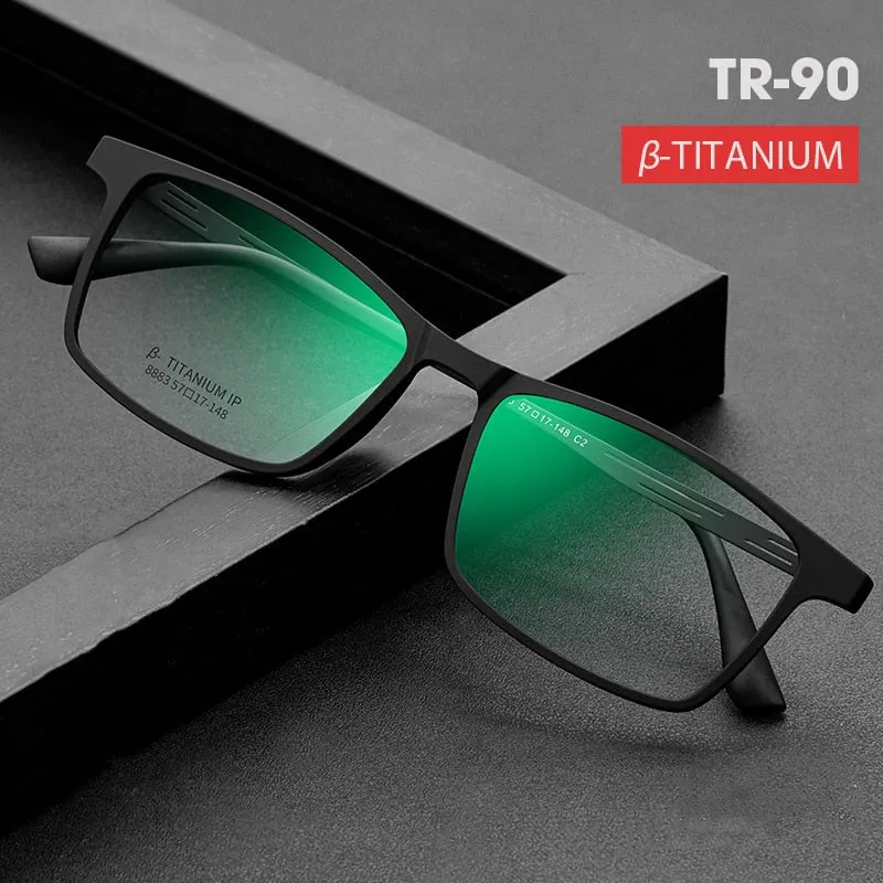 Yimaruili Unisex Full Rim TR 90 Resin β Titanium Frame Eyeglasses Y8883