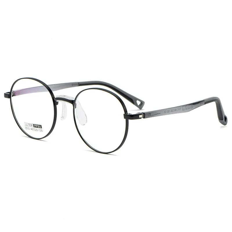 Yimaruili Unisex Youth's Full Rim Round Tr 90 Alloy Eyeglasses 7510S