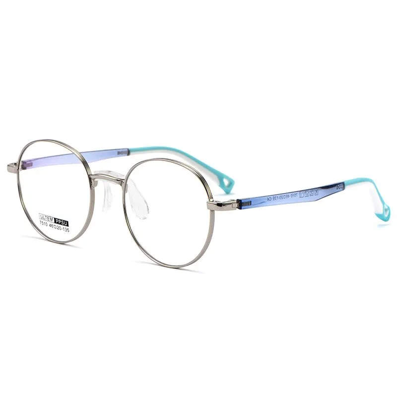 Yimaruili Unisex Youth's Full Rim Round Tr 90 Alloy Eyeglasses 7510S