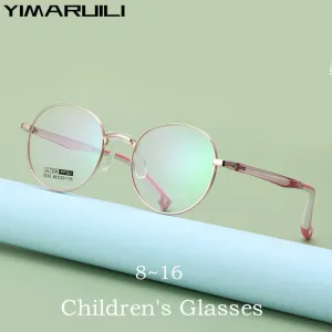 Yimaruili Unisex Youth's Full Rim Round Tr 90 Alloy Eyeglasses 7510S