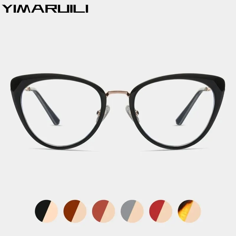 Yimaruili Women's Full Rim Cat Eye Alloy Eyeglasses 87007