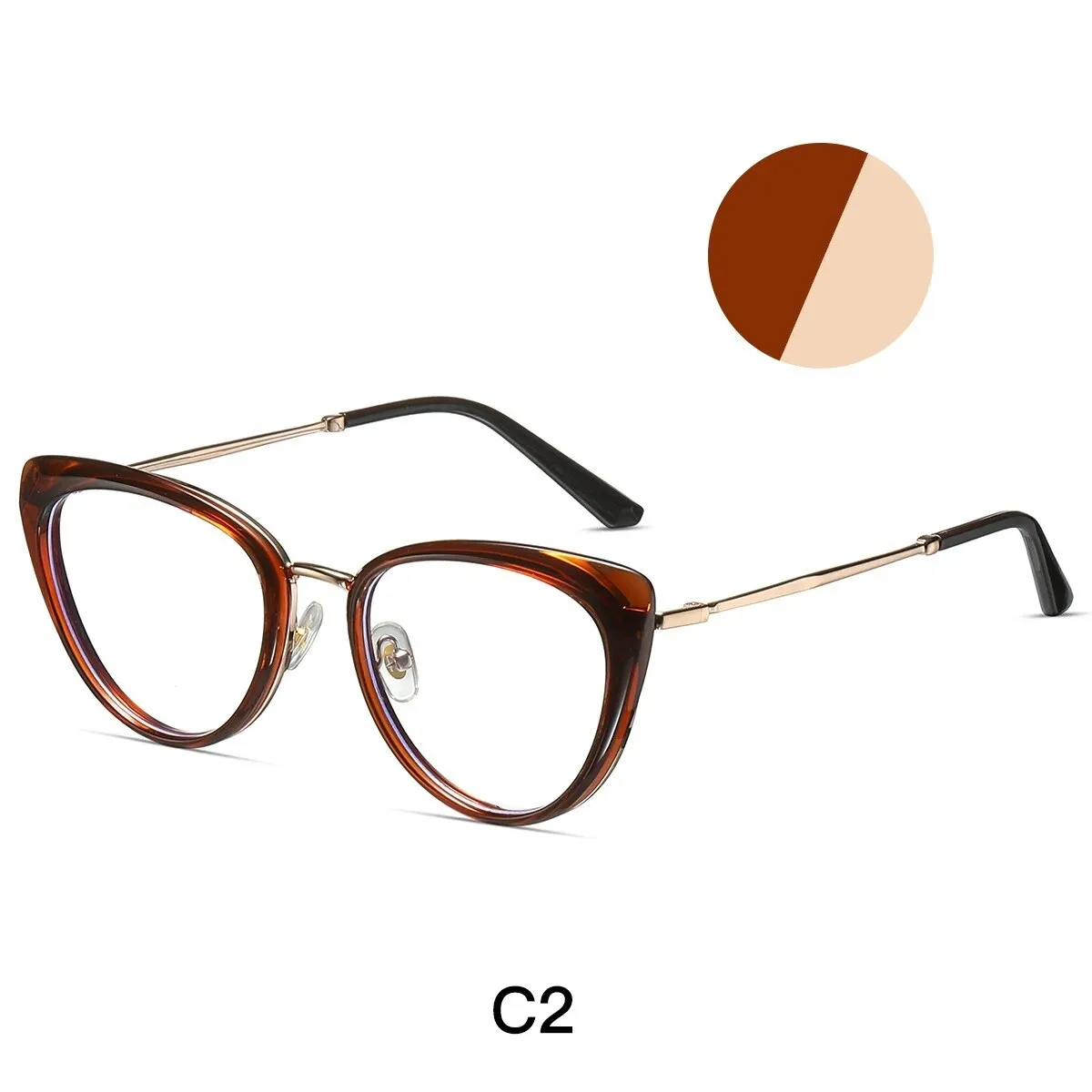 Yimaruili Women's Full Rim Cat Eye Alloy Eyeglasses 87007