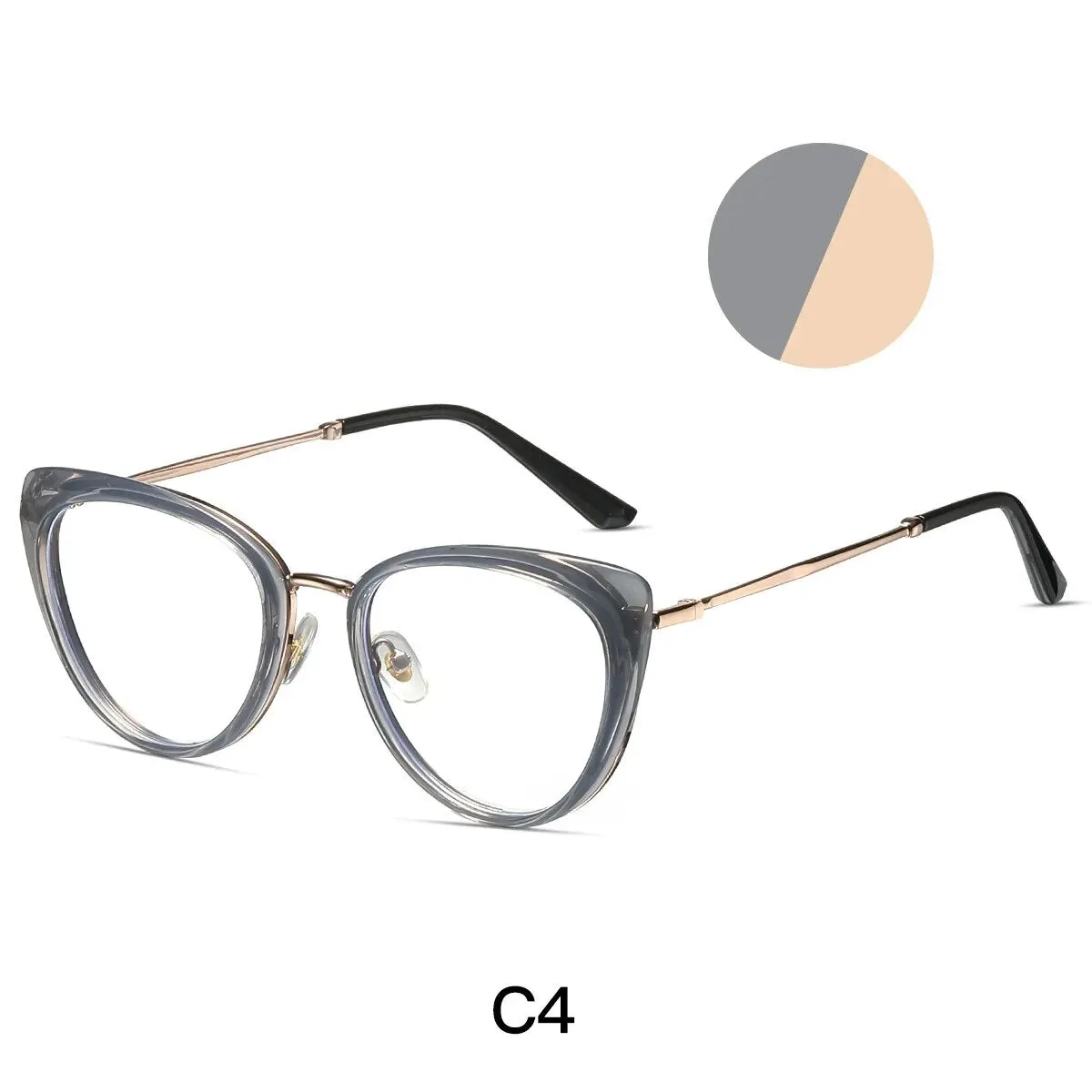 Yimaruili Women's Full Rim Cat Eye Alloy Eyeglasses 87007