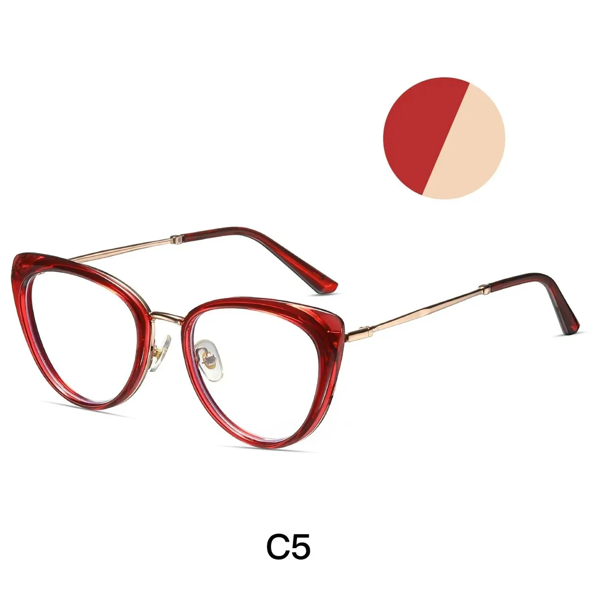 Yimaruili Women's Full Rim Cat Eye Alloy Eyeglasses 87007