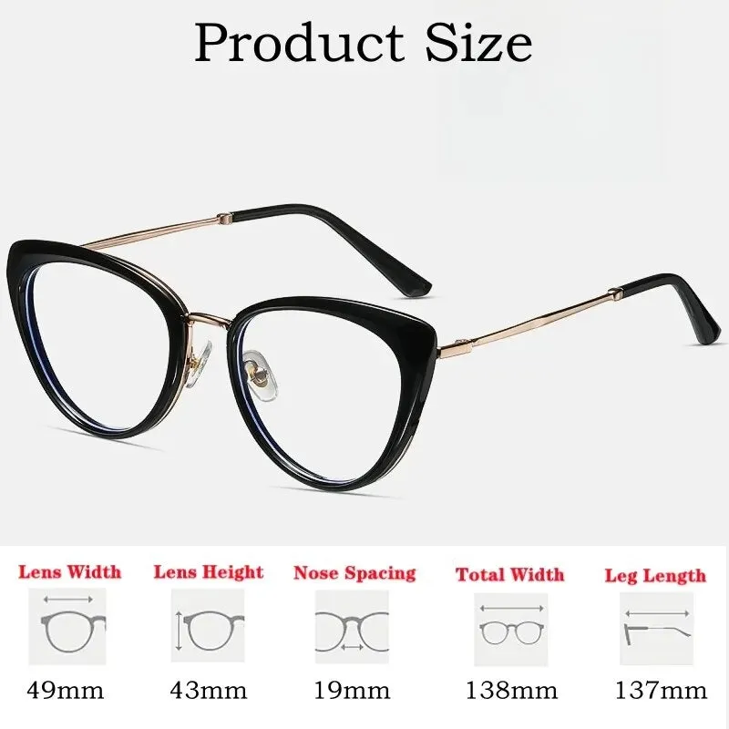 Yimaruili Women's Full Rim Cat Eye Alloy Eyeglasses 87007